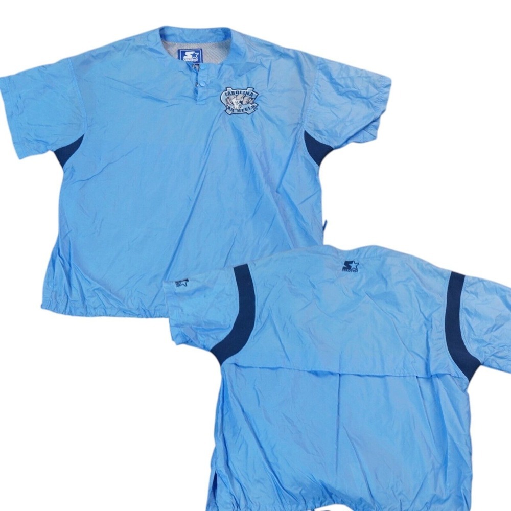 VTG North Carolina Tarheels Starter Jacket Men Large Blue Batting Practice Shirt